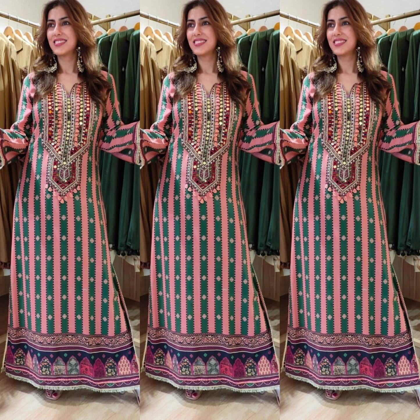 Sonam Kapoor Inspired Pure Crepe Designer Printed Kaftan Dress