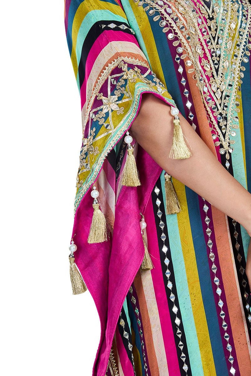 Multicolor Kaftan Dhoti Set