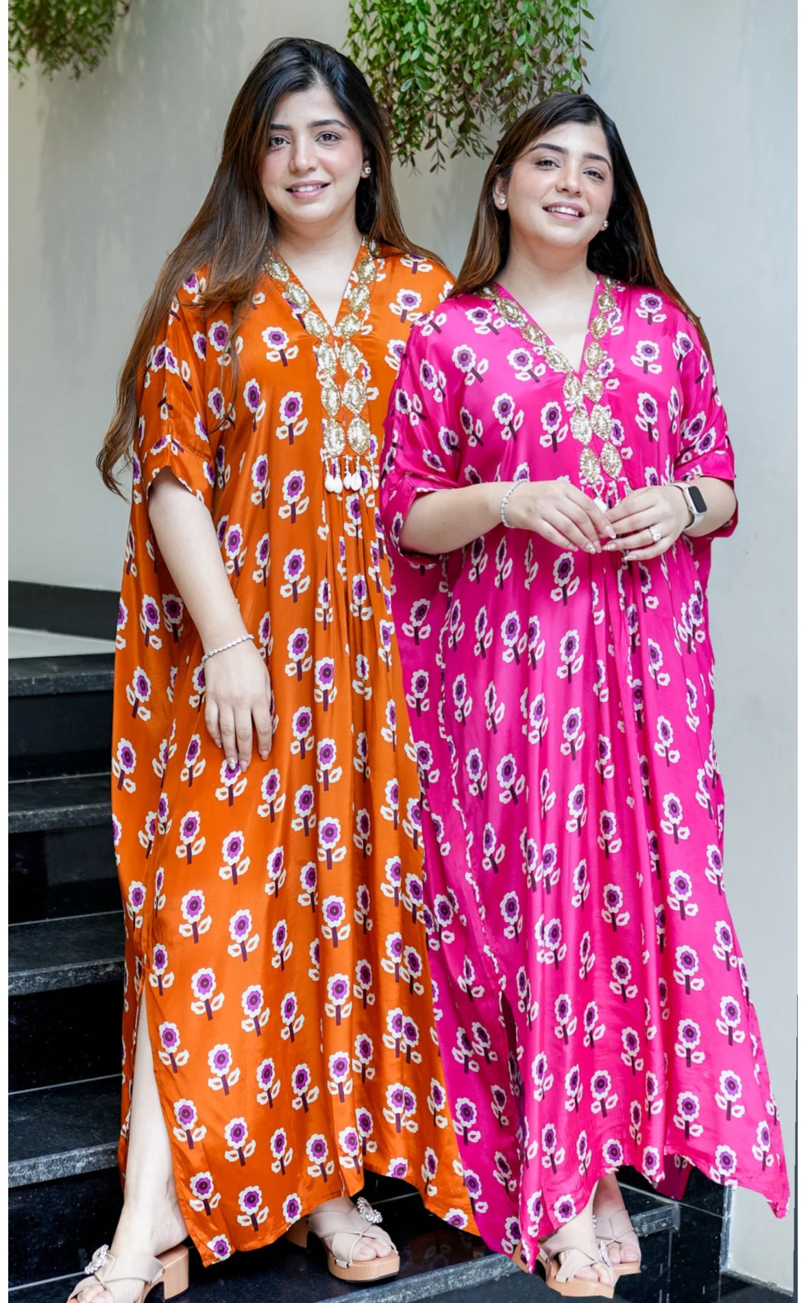 Pure Crepe Printed Designer Kaftan Style Gown