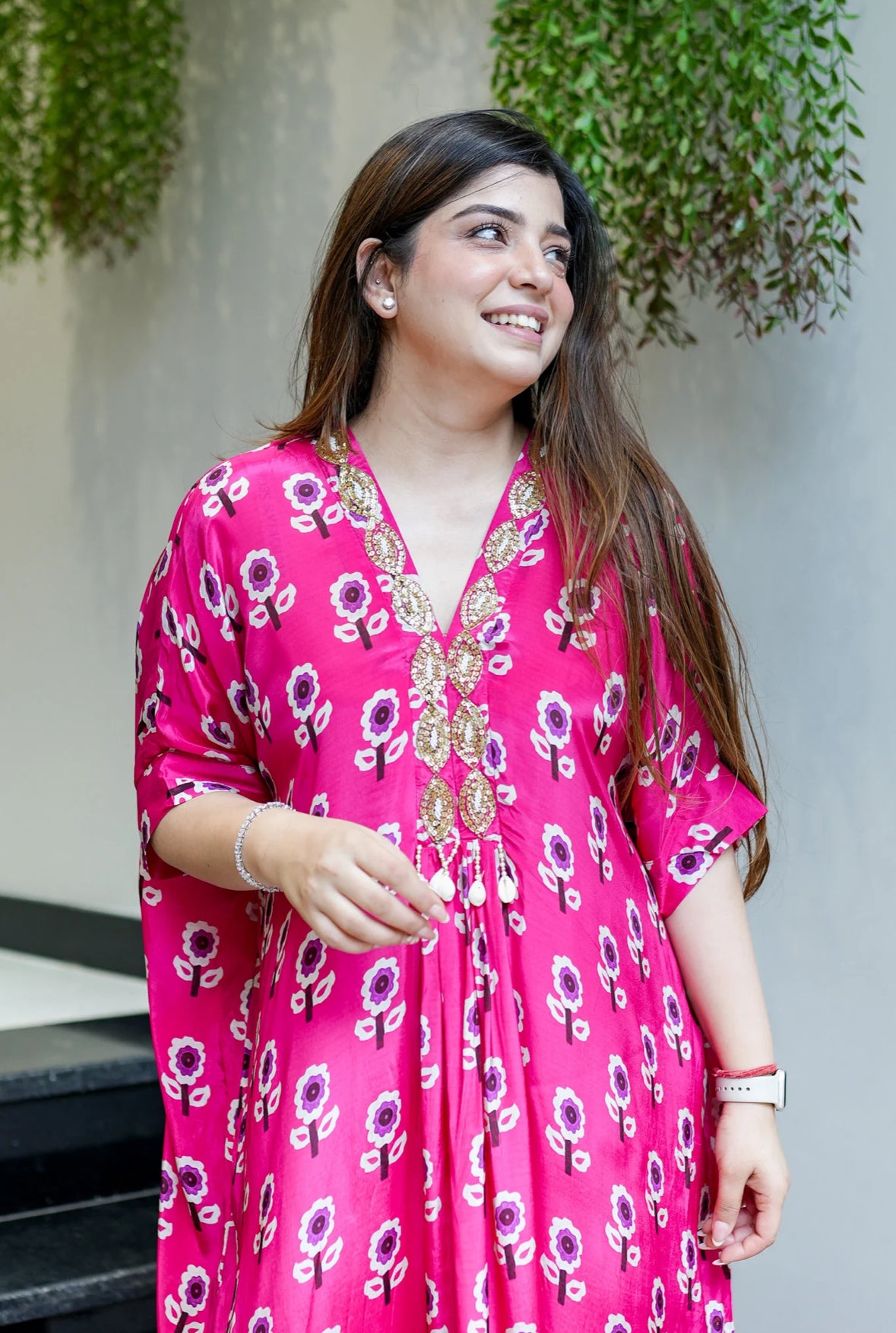 Pure Crepe Printed Designer Kaftan Style Gown
