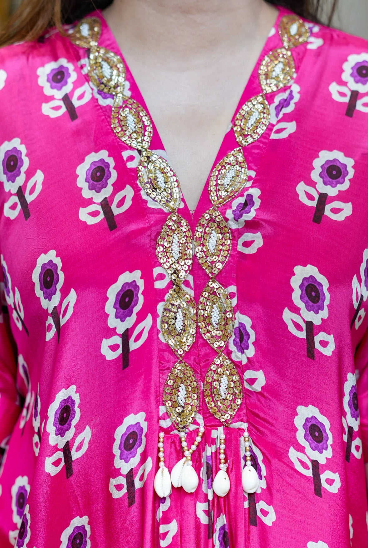 Pure Crepe Printed Designer Kaftan Style Gown