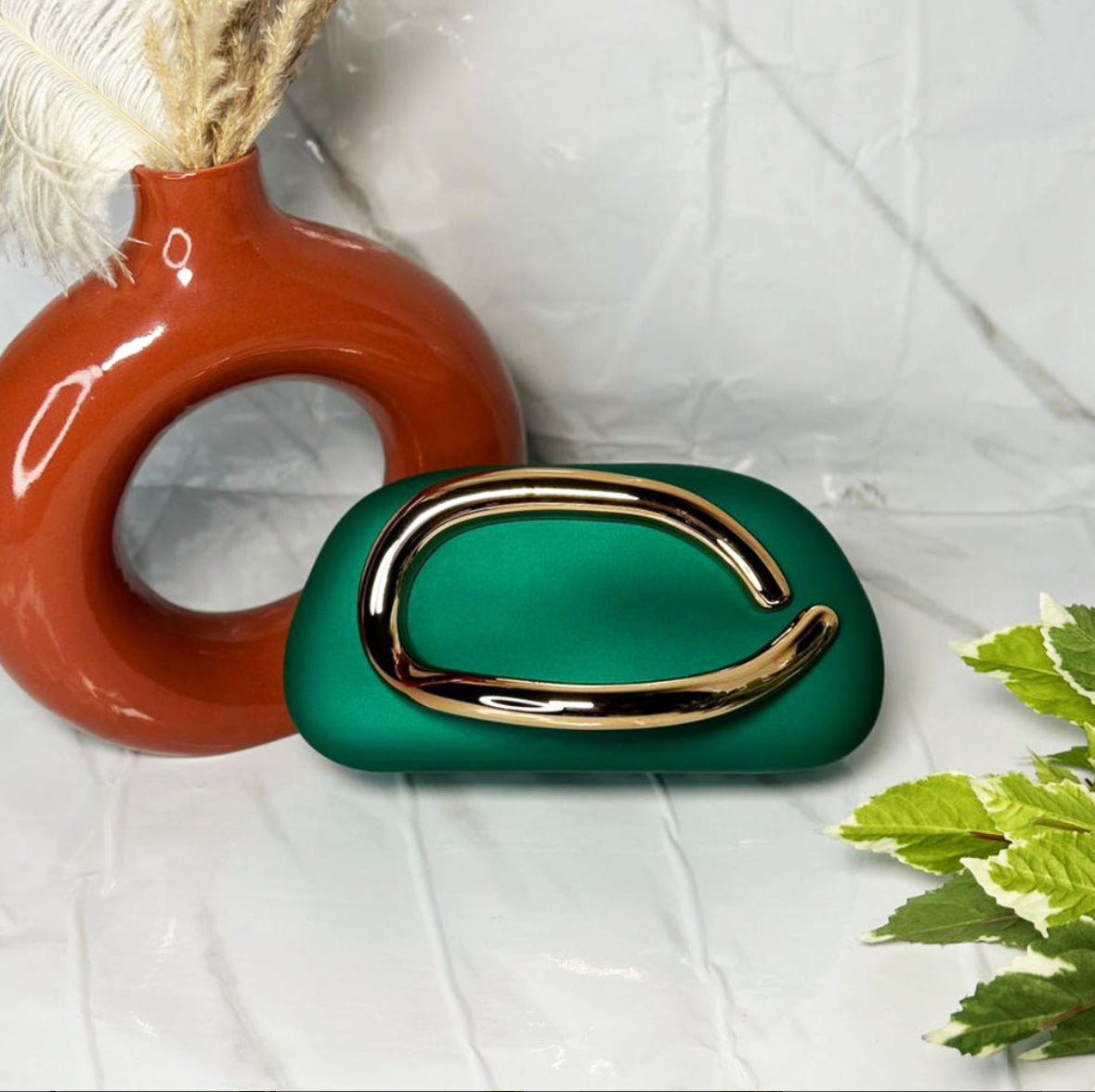 Designer Sculpted Handle C Clutch With Sling