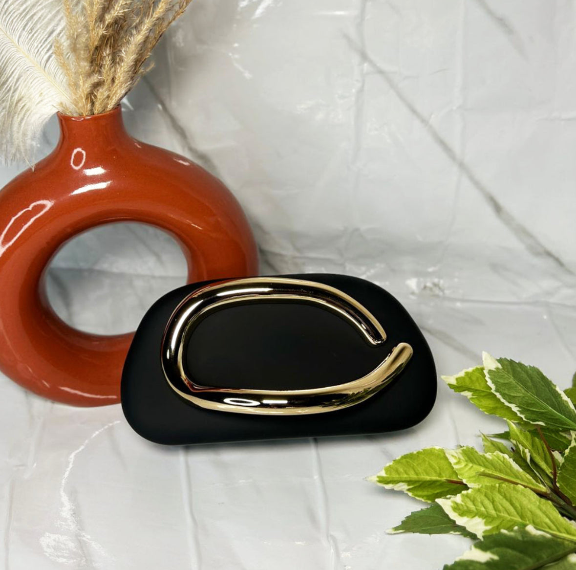 Designer Sculpted Handle C Clutch With Sling