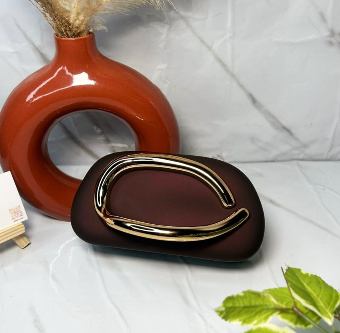 Designer Sculpted Handle C Clutch With Sling