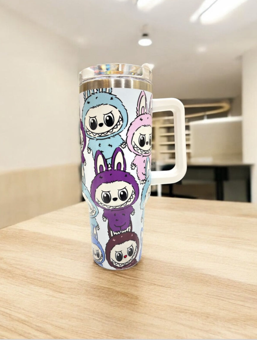 Trendy Insulated Labubu Tumbler With Handle