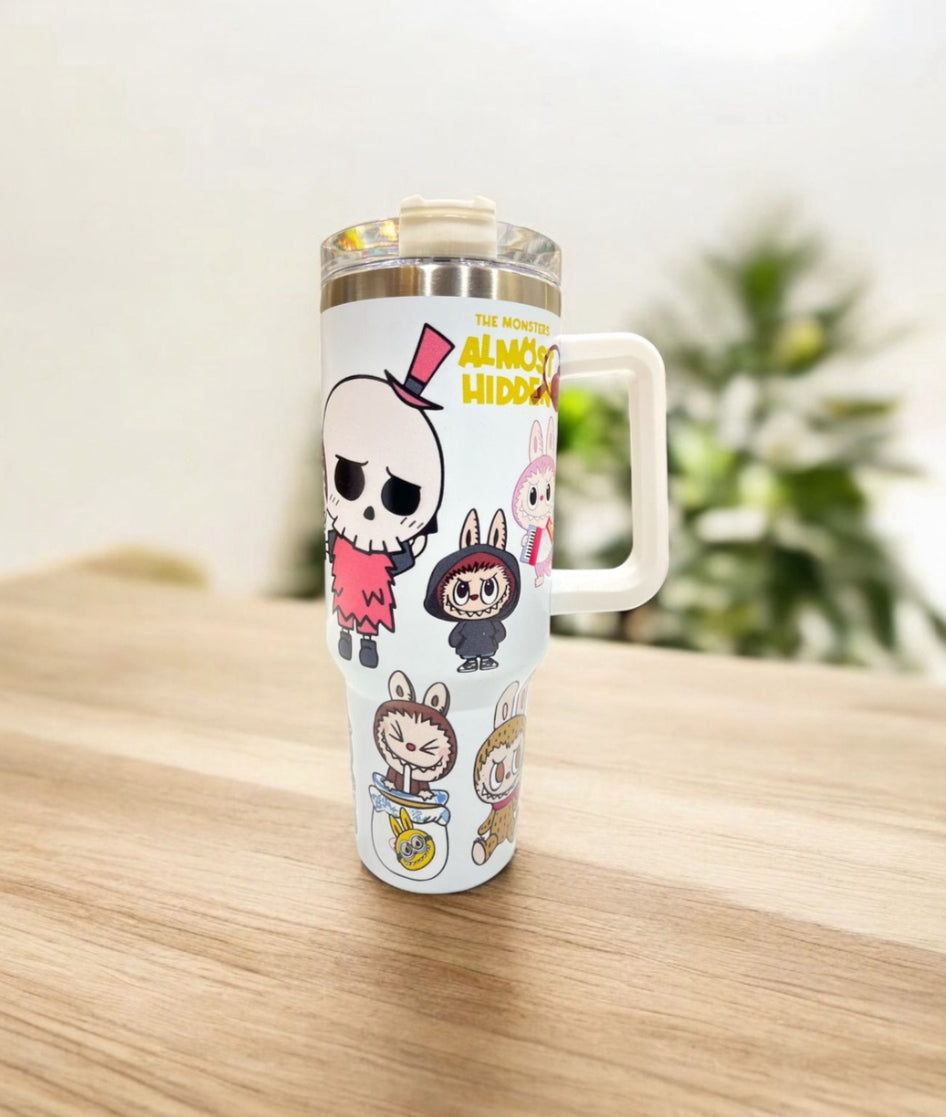 Trendy Insulated Labubu Tumbler With Handle