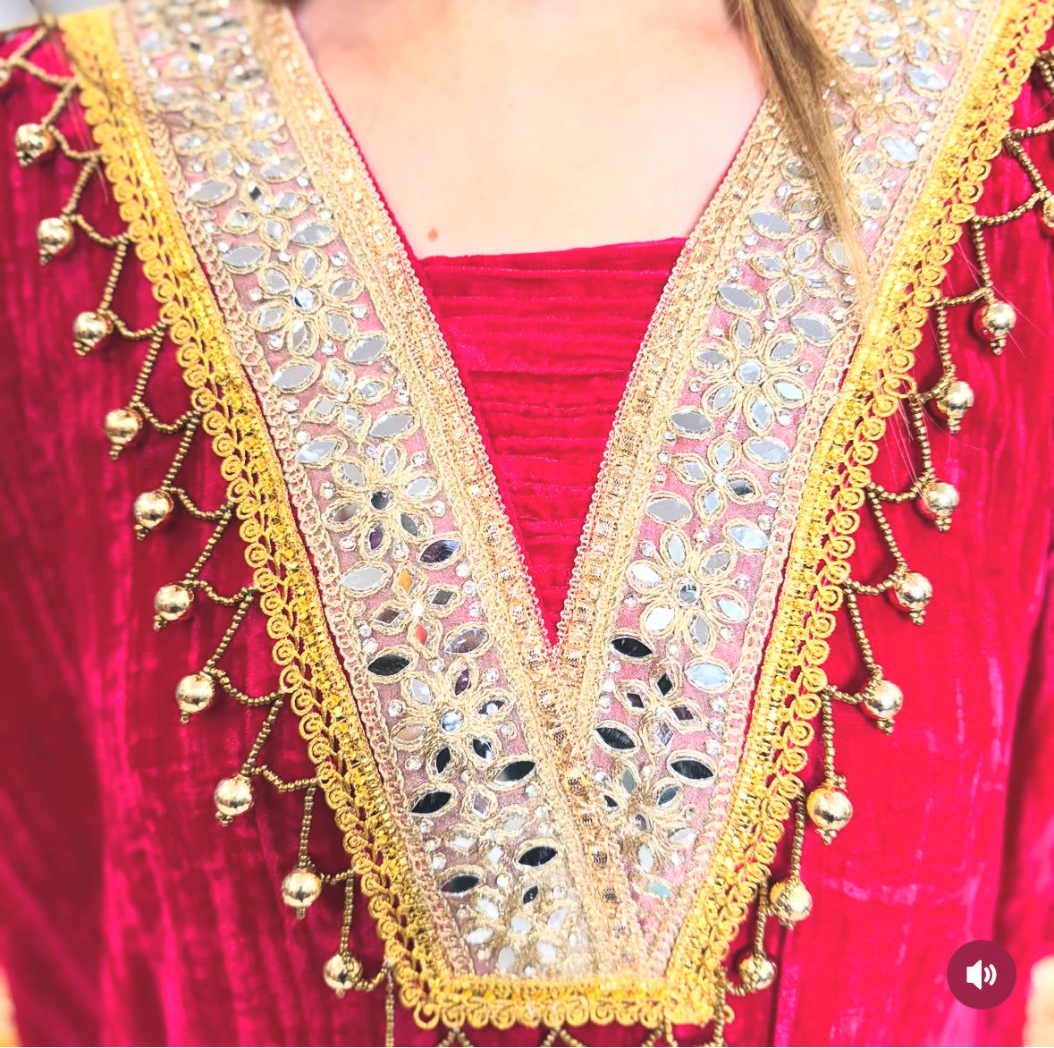 Maroon Crush Velvet Choga Co-ord Set With Potli