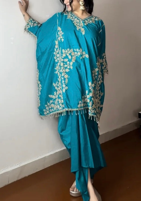Partywear designer kaftan tunic with dhoti skirt