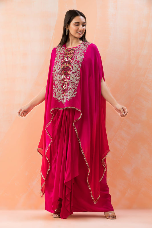 Partywear designer kaftan tunic with dhoti skirt