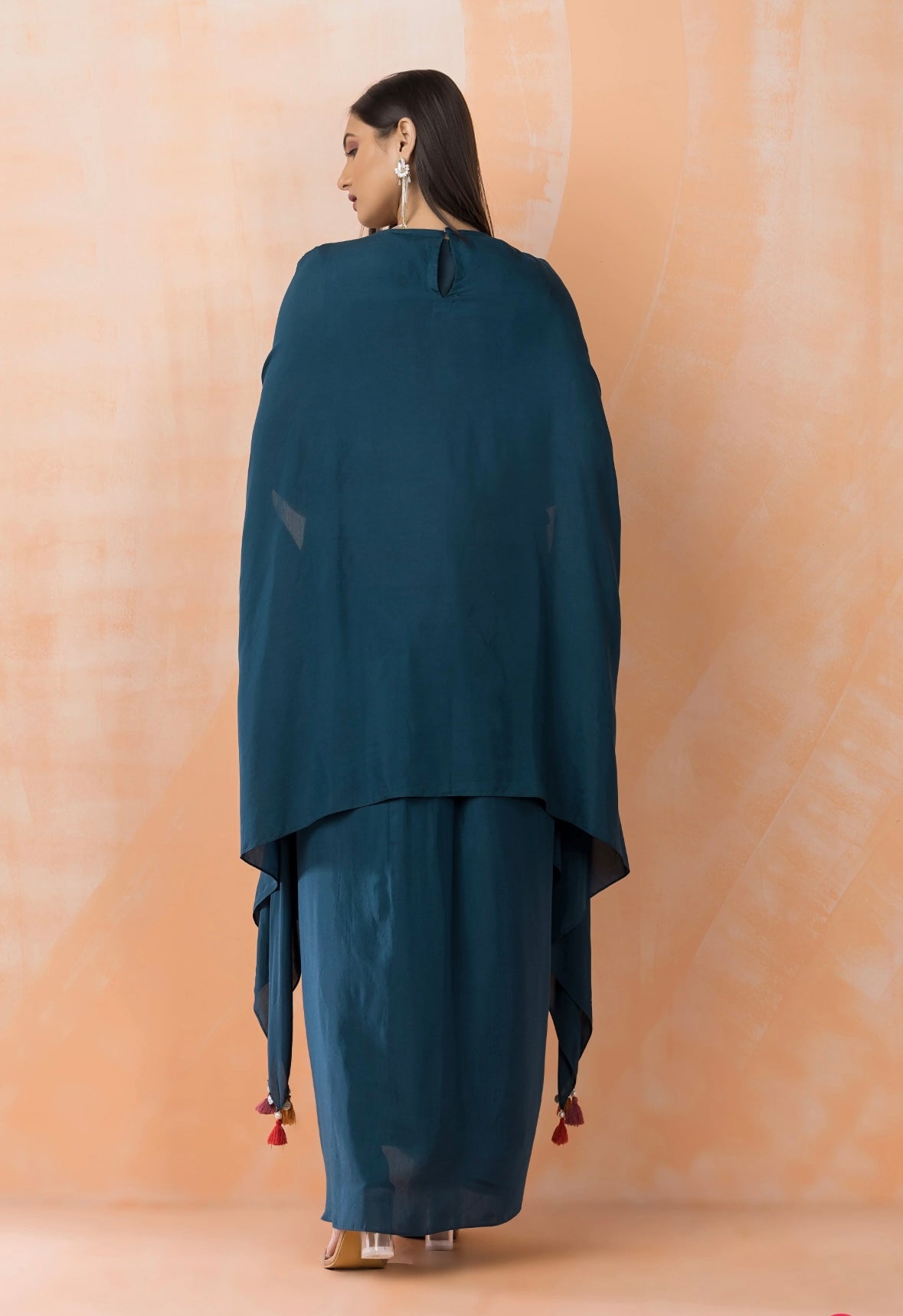 Partywear designer kaftan tunic with dhoti skirt