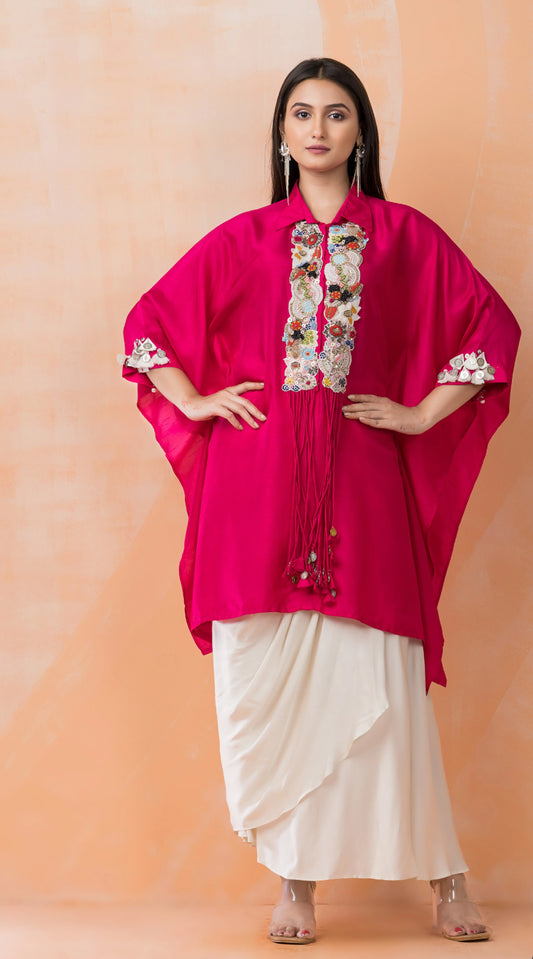 Partywear designer kaftan tunic with dhoti skirt