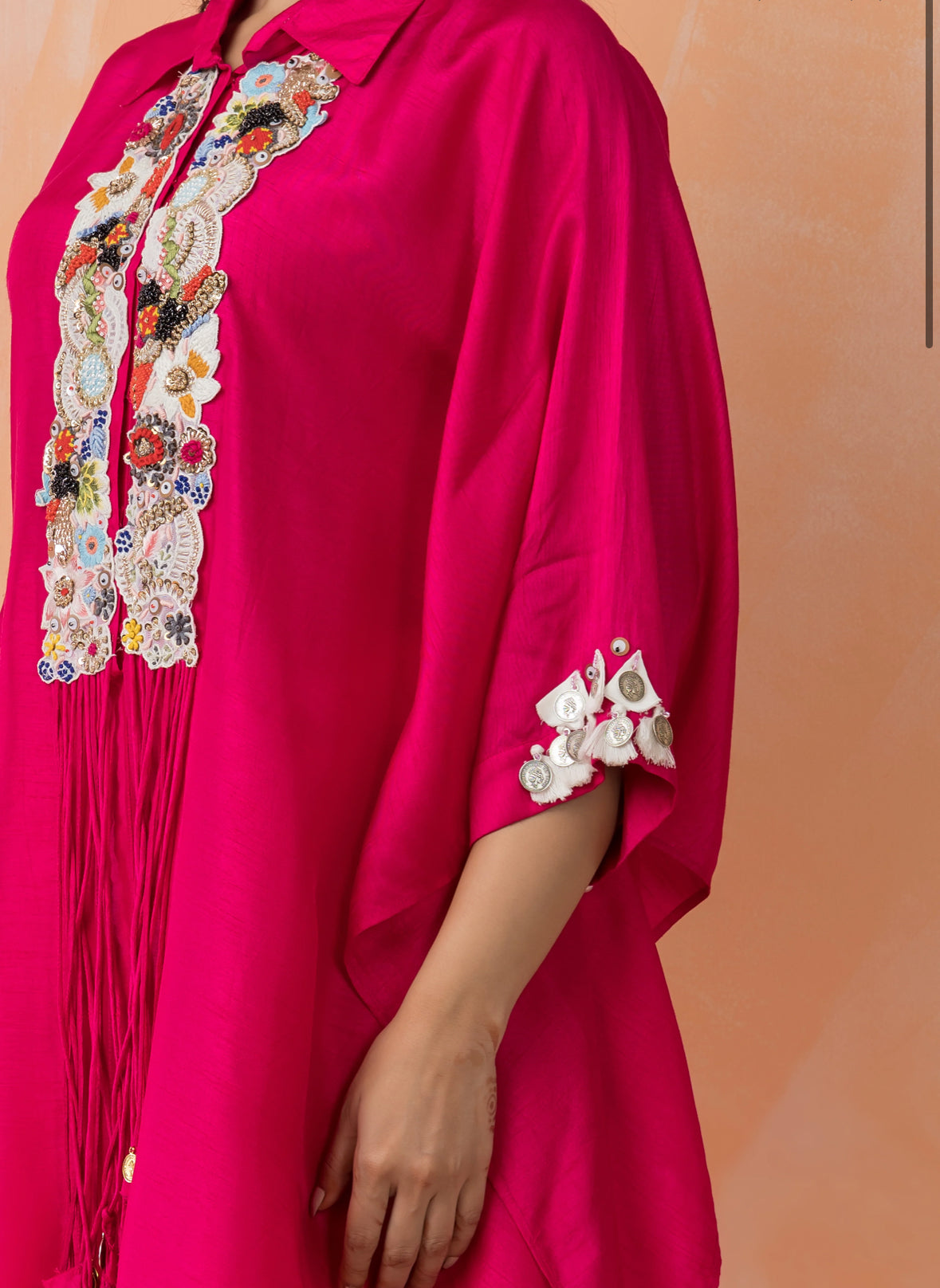 Partywear designer kaftan tunic with dhoti skirt