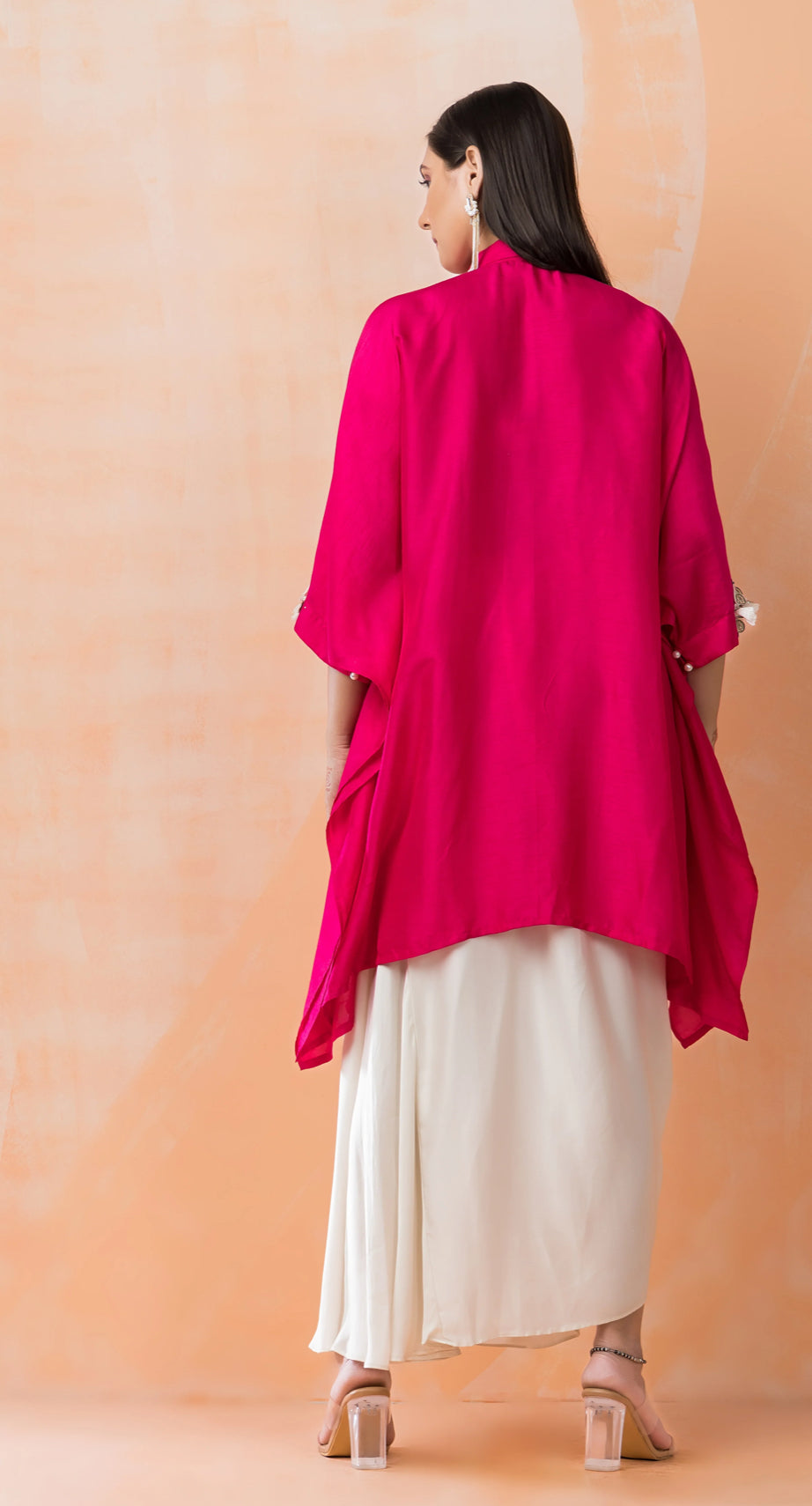 Partywear designer kaftan tunic with dhoti skirt