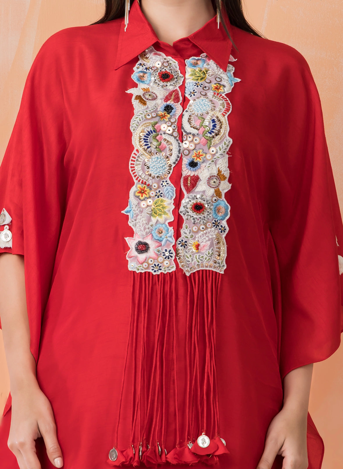 Partywear designer kaftan tunic with dhoti skirt