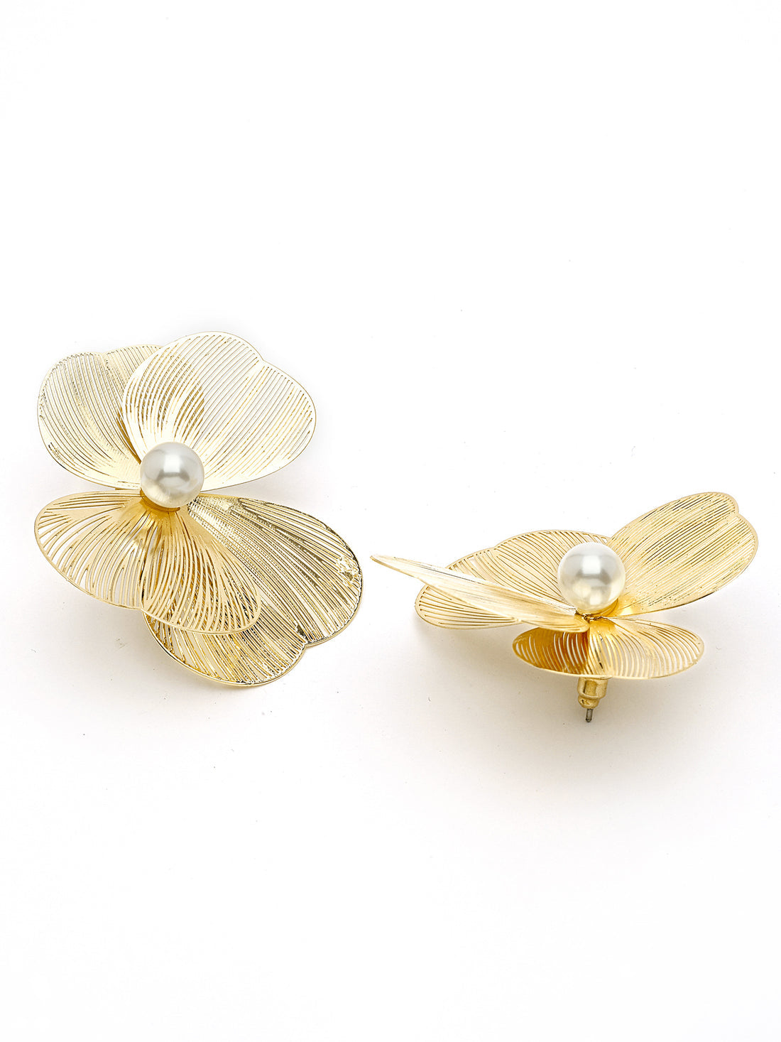 Partywear Celebrity Designer Floral Filgree Earrings for Women - 18K Gold Plated