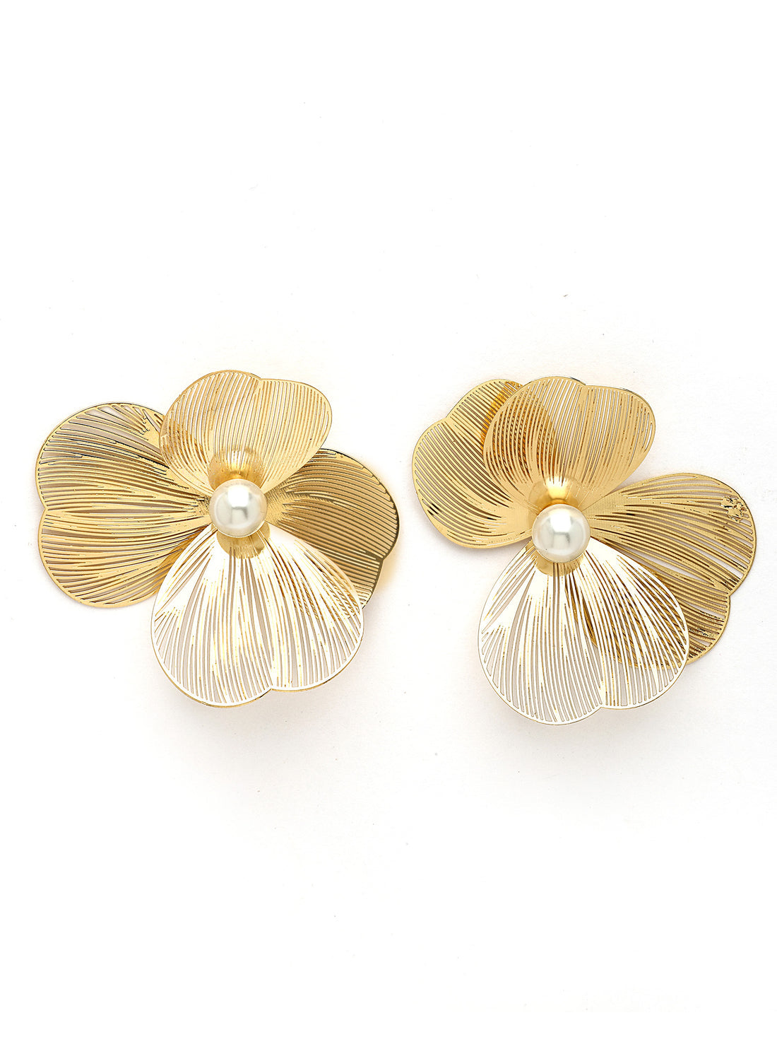 Partywear Celebrity Designer Floral Filgree Earrings for Women - 18K Gold Plated