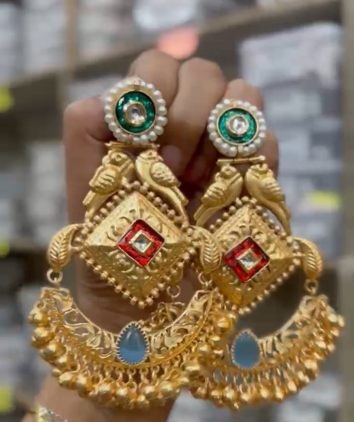Partywear Designer Brass Base Earrings for Women