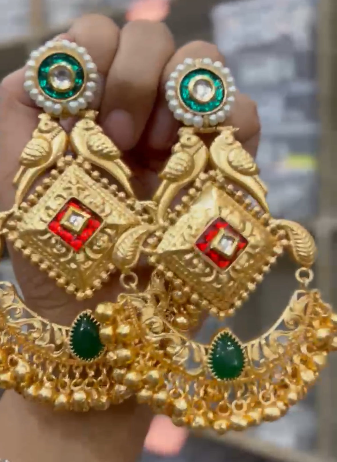 Partywear Designer Brass Base Earrings for Women