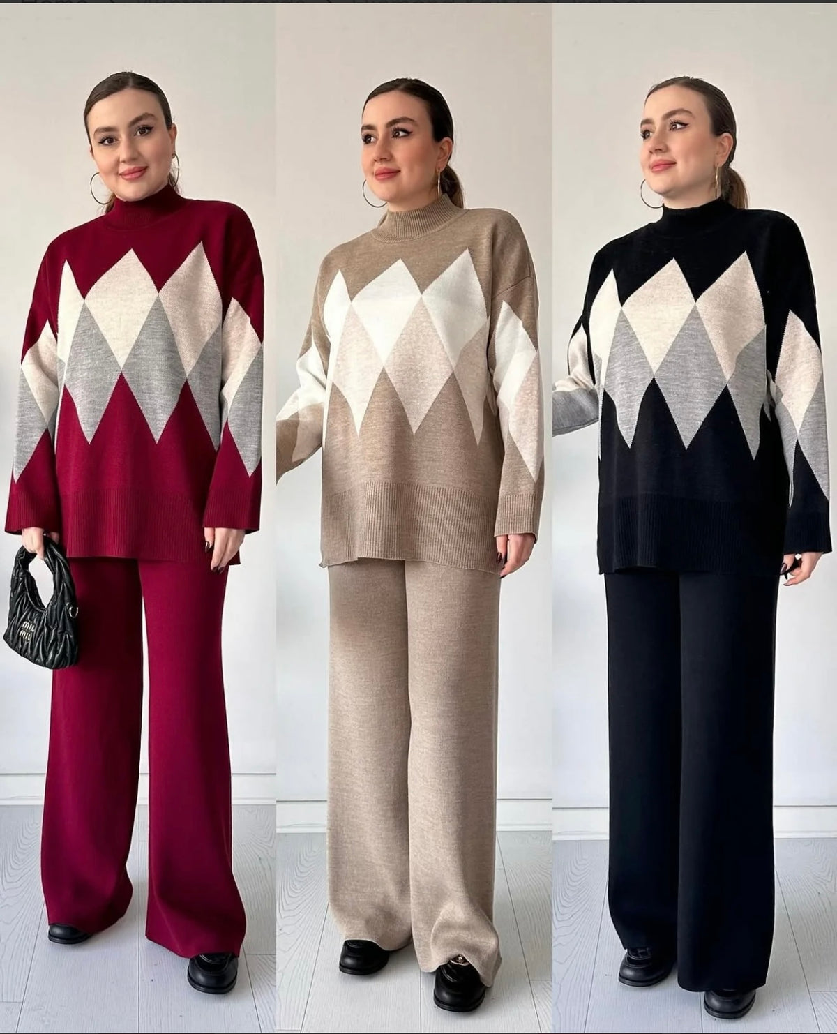 Imported Winter Criss Cross Knitted Two pcs Co-ord Set