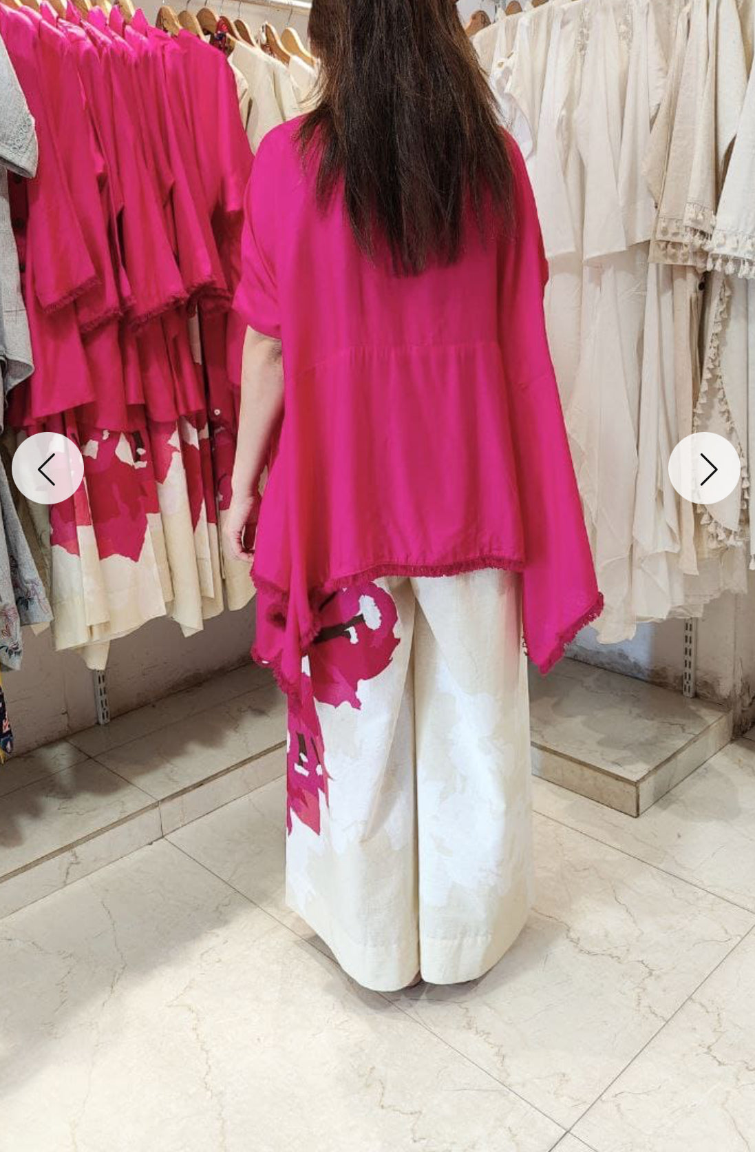 Designer Trendy Kaftan Style Top With Printed Flared Plazo Pants