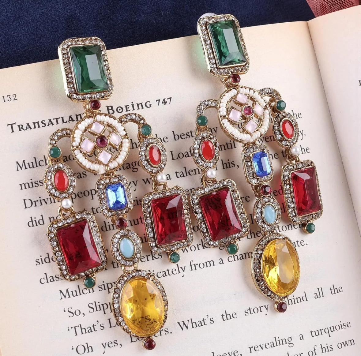 Partywear Celebrity Designer Dangler Earrings for Women - Western Fashion Multicolor Drop Earrings