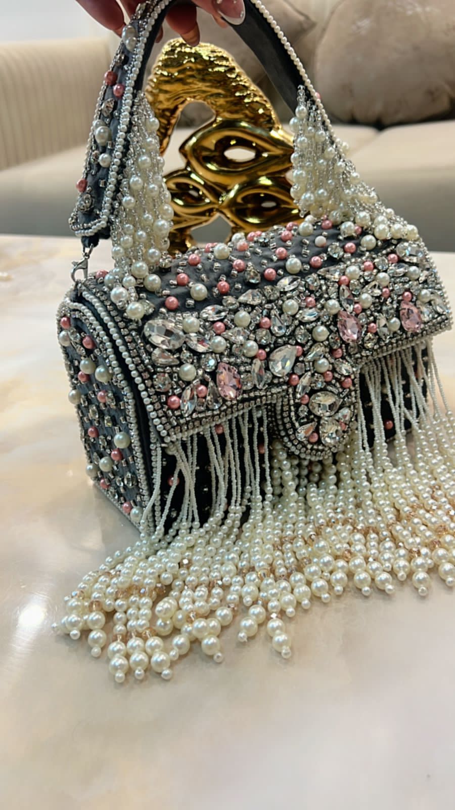 Stones and Pearls Partywear Clutch bag