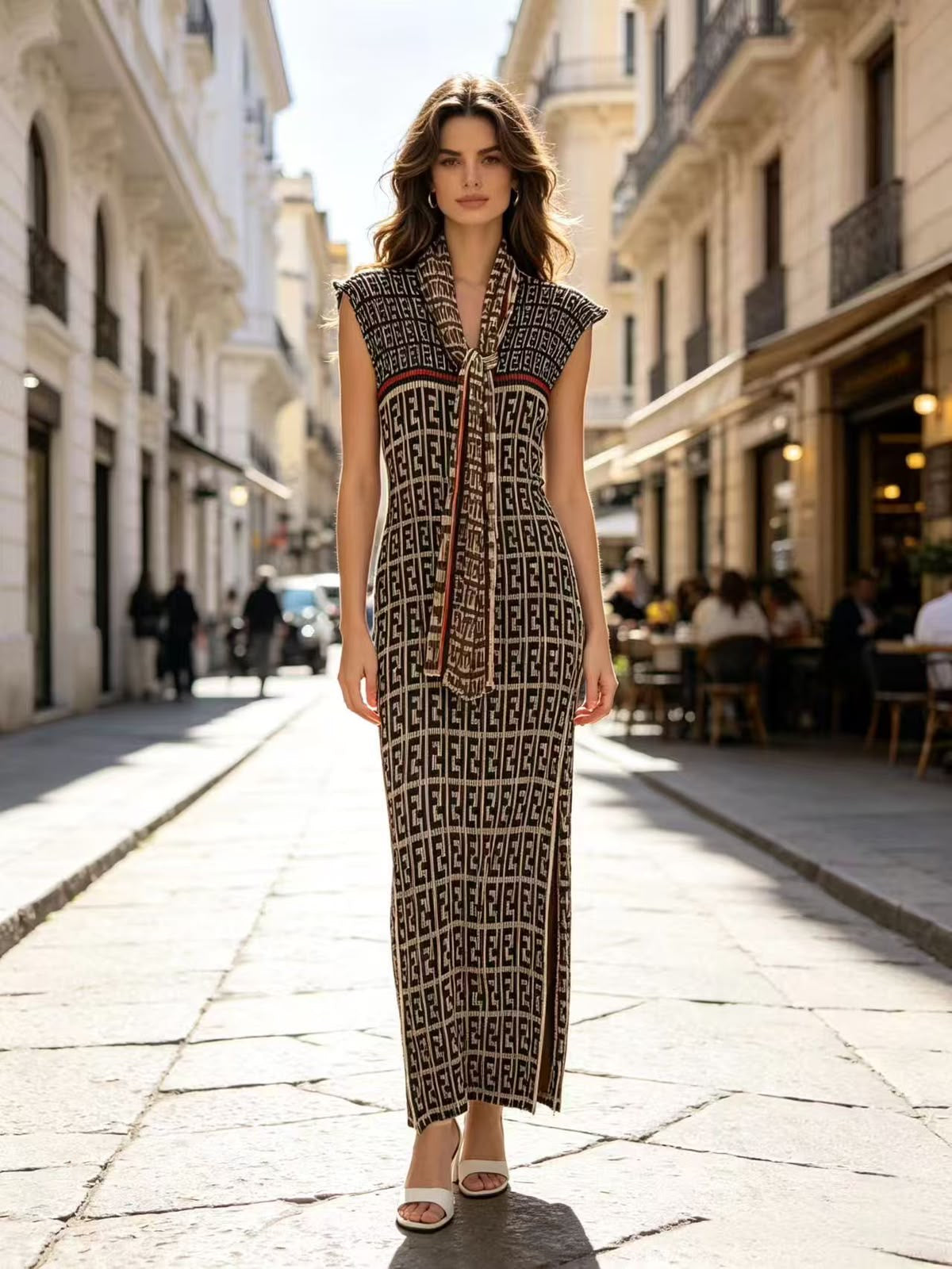 Imported Magic Fabric Long Kaftan Dress With Stole