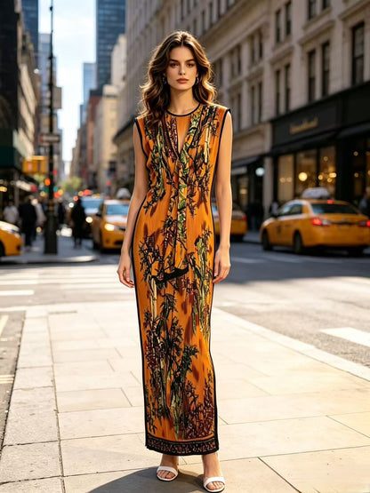 Imported Magic Fabric Long Kaftan Dress With Stole