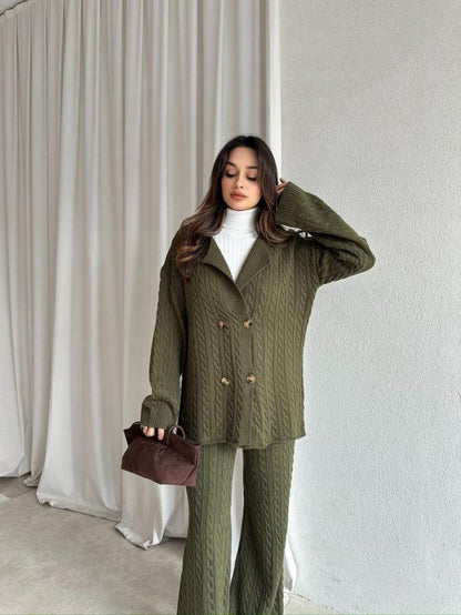 Imported Luxe Winter Knitted Blazer Co-ord Set