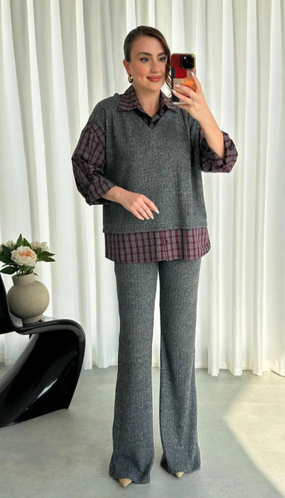 Imported Trendy Stylish Knitted Two pcs Co-ord Set