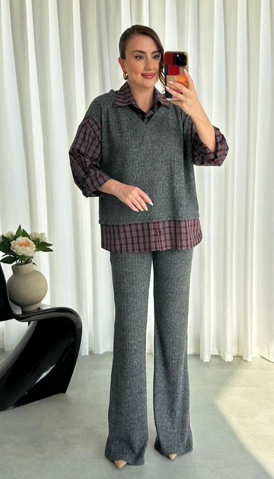 Imported Trendy Stylish Knitted Two pcs Co-ord Set