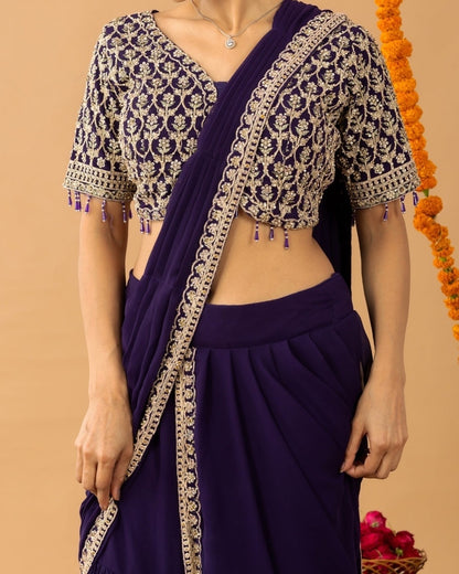 Partywear Designer Ready To Wear Ruffle Saree