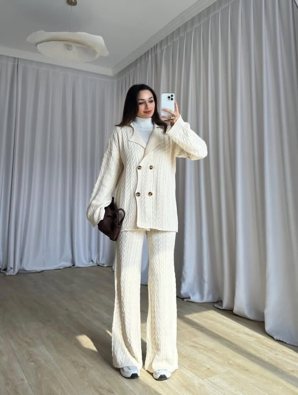 Imported Luxe Winter Knitted Blazer Co-ord Set