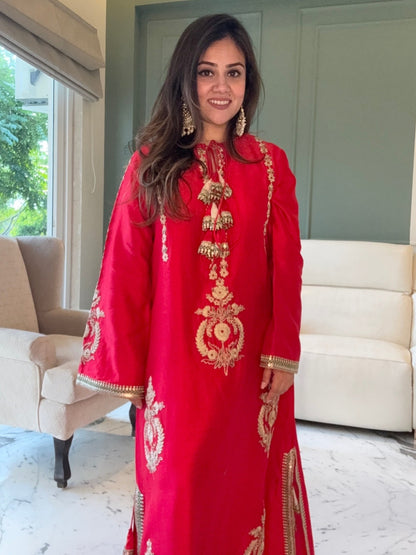 Designer Partywear Red Pakistani Jalabiya or Kaftan