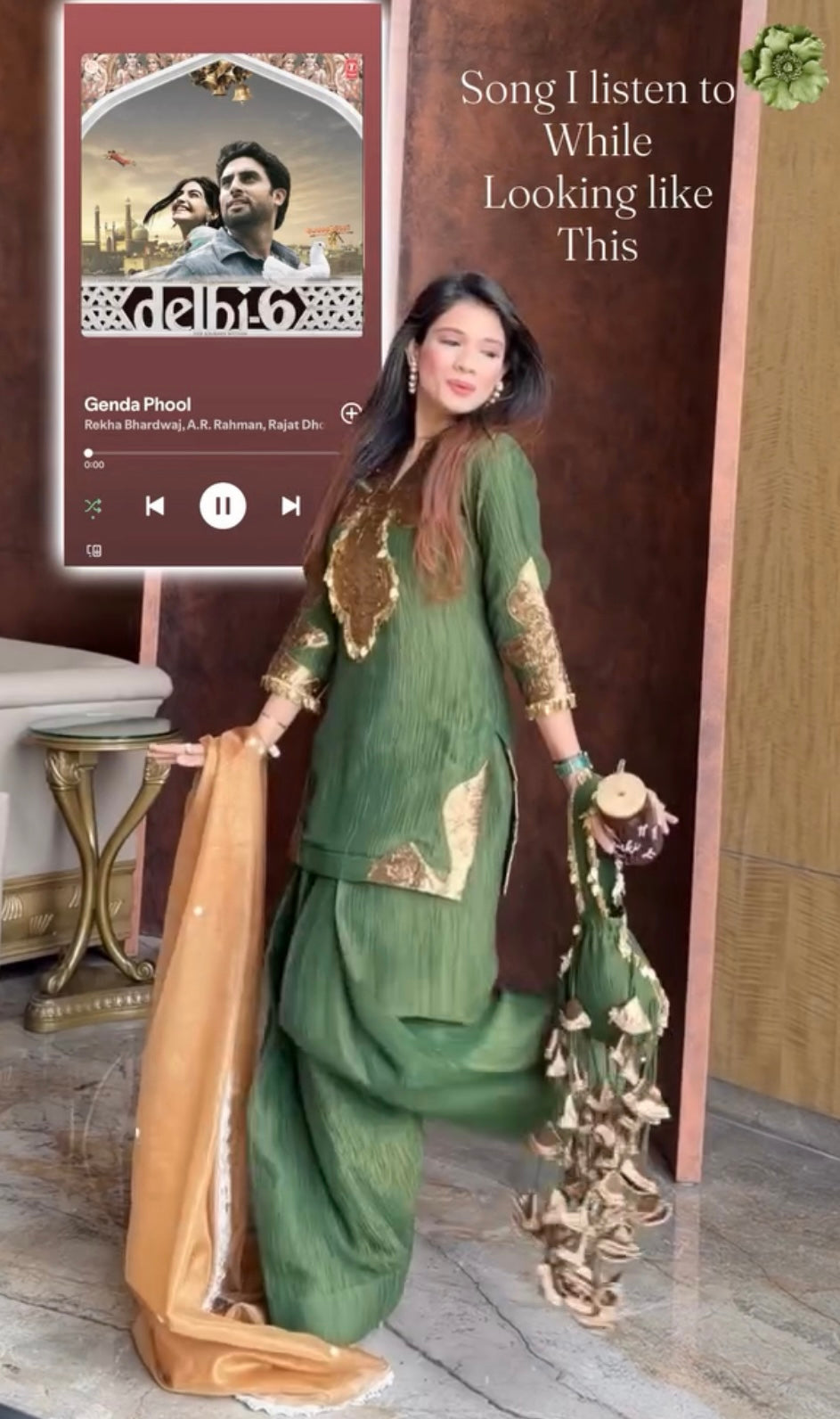 Designer Pure Crush Tissue Kurta With Farshi Salwar