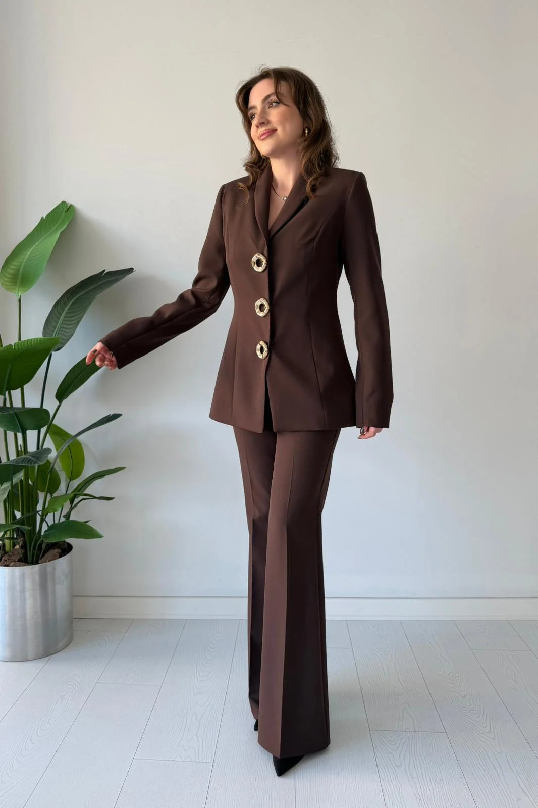 Imported Animal Print Zipper Sleeves Blazer Co-ord Set