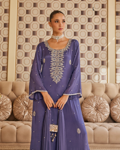 Designer Partywear Pakistani Jalabiya Suit Set/Long Kaftan