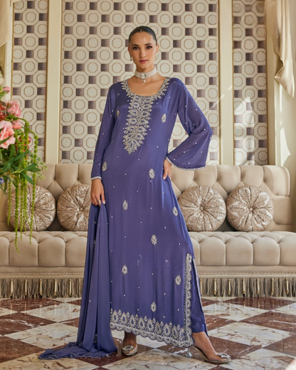 Designer Partywear Pakistani Jalabiya Suit Set/Long Kaftan