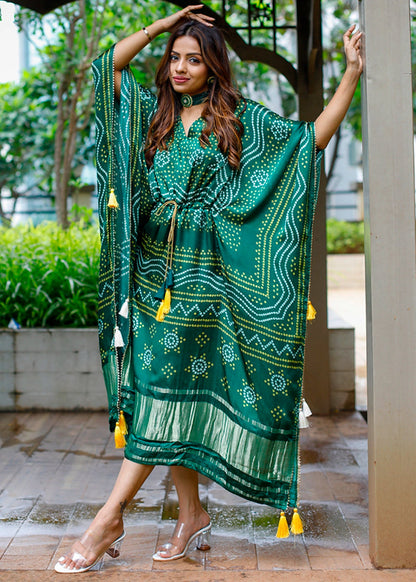Bandhani Satin Kaftan