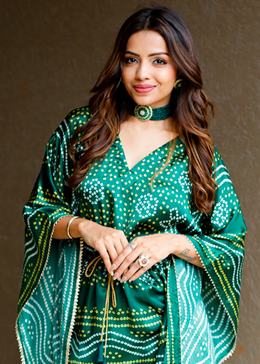 Bandhani Satin Kaftan