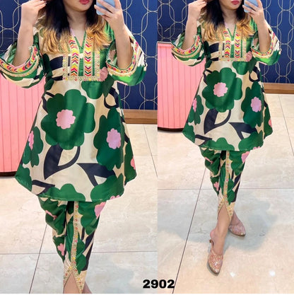 Premium Silk Coord Set With Tulip Pants