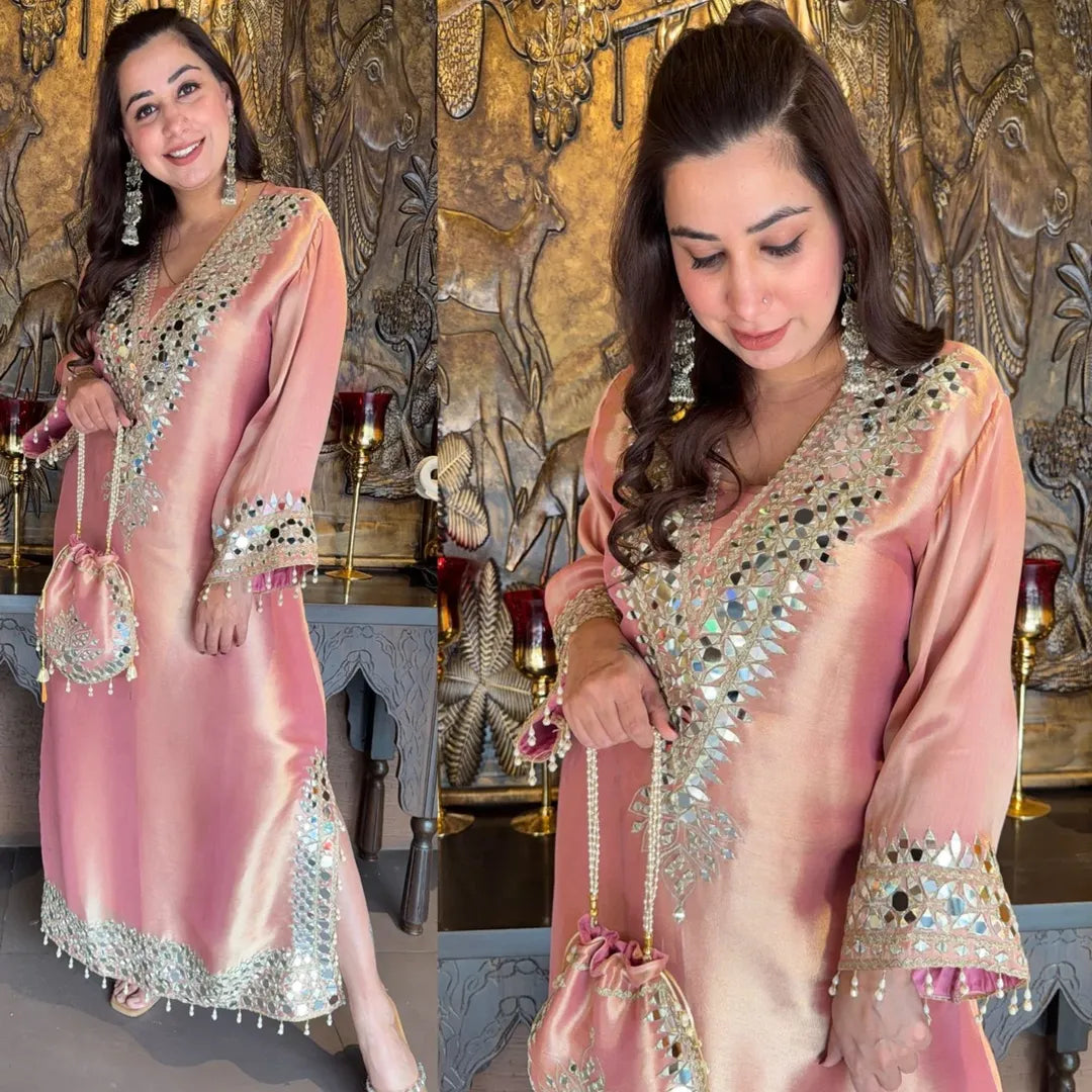 Designer Partywear Pakistani Jalabiya Kaftan Long Dress