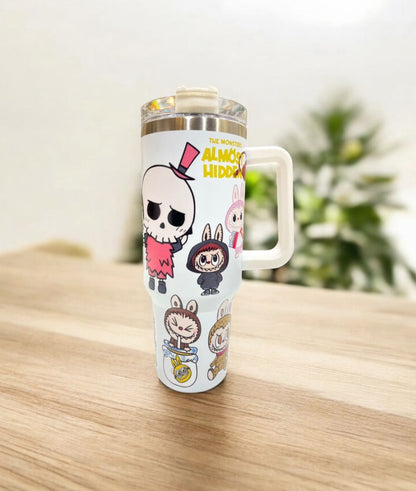 Trendy Insulated Labubu Tumbler With Handle