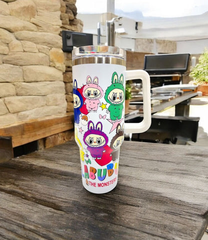 Trendy Insulated Labubu Tumbler With Handle