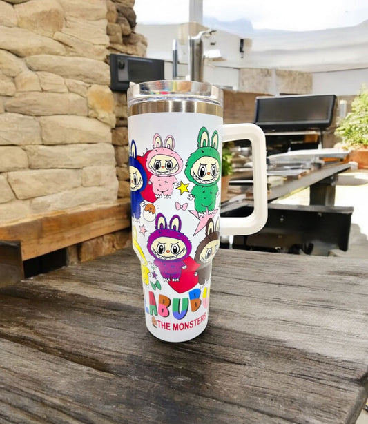 Trendy Insulated Labubu Tumbler With Handle
