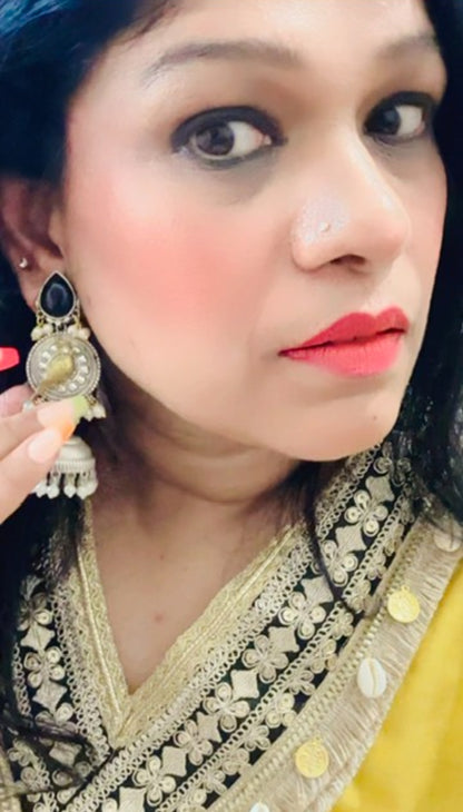Partywear Designer Dual Tone Earrings for Women
