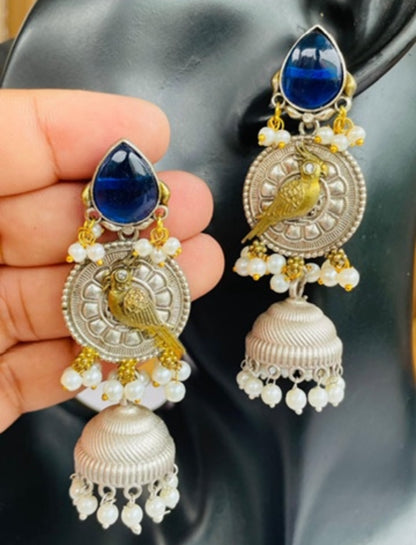 Partywear Designer Dual Tone Earrings for Women