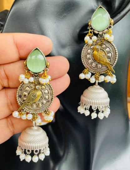 Partywear Designer Dual Tone Earrings for Women