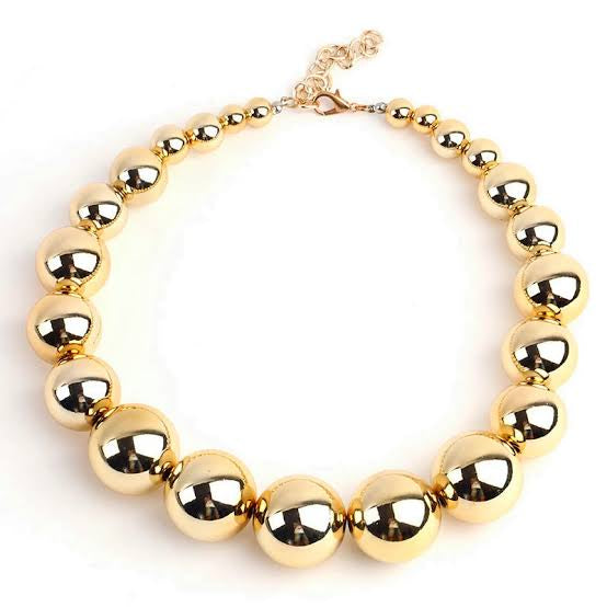 Luxury Bold and Gold Beads Statement Necklace