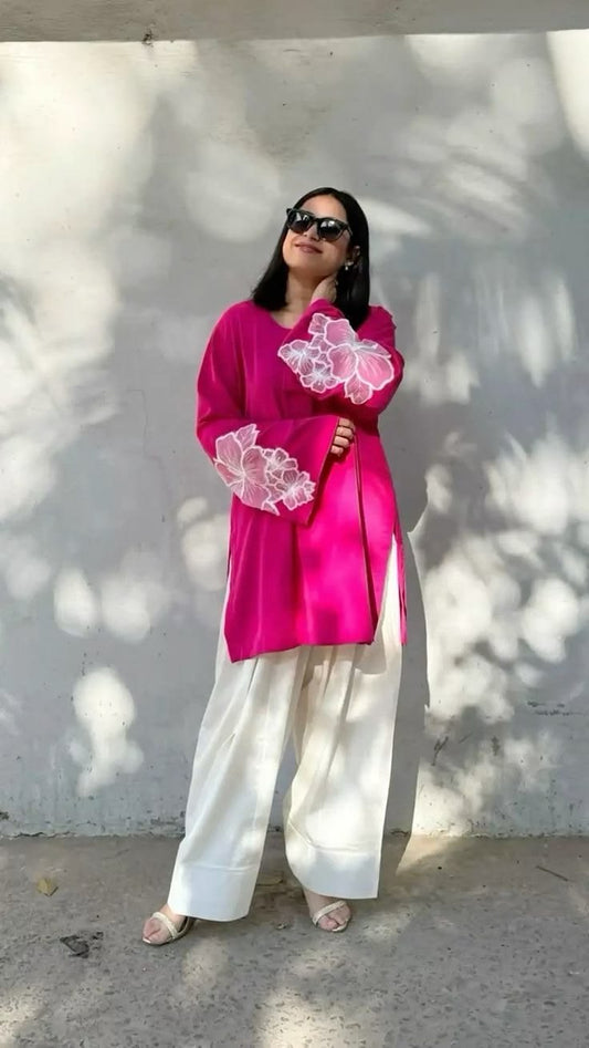 Pakistani Celebrity Inspired Designer Kurta With Farshi Salwar